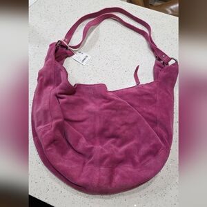 Free People Magenta Suede Roma Bag